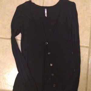 Long sleeve black button down cardigan
